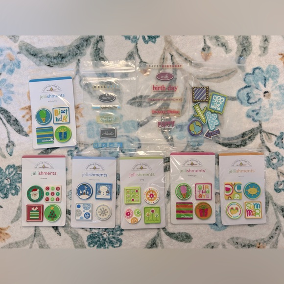 Vintage 2005 & 2006 Doodlebug Jellishments Sticker Set - Picture 1 of 6